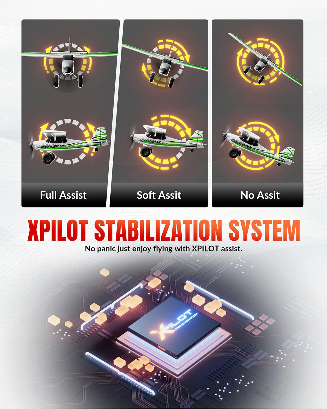 Volantex Trainstar Stunt Gyro Borstlös 500mm RTF Grön