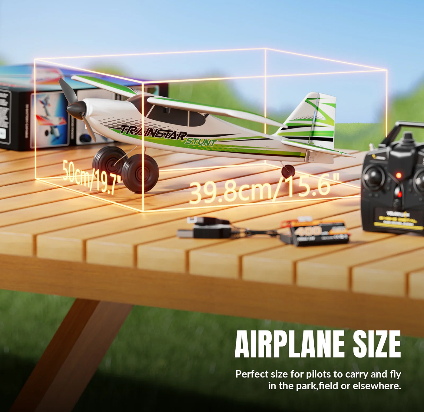 Volantex Trainstar Stunt Gyro Borstlös 500mm RTF Grön