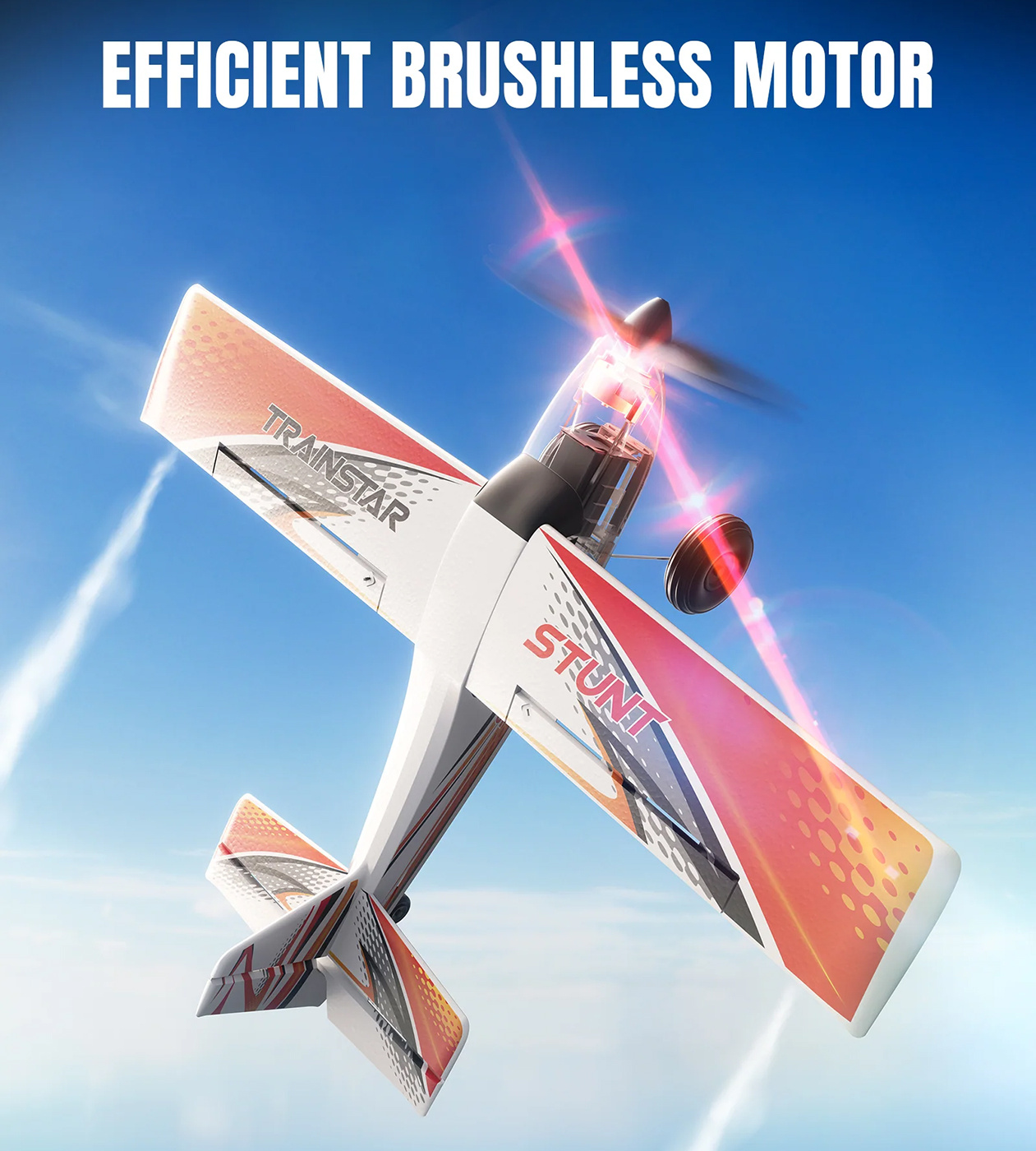 Volantex Trainstar Stunt Gyro Borstlös 500mm RTF Röd/Orange