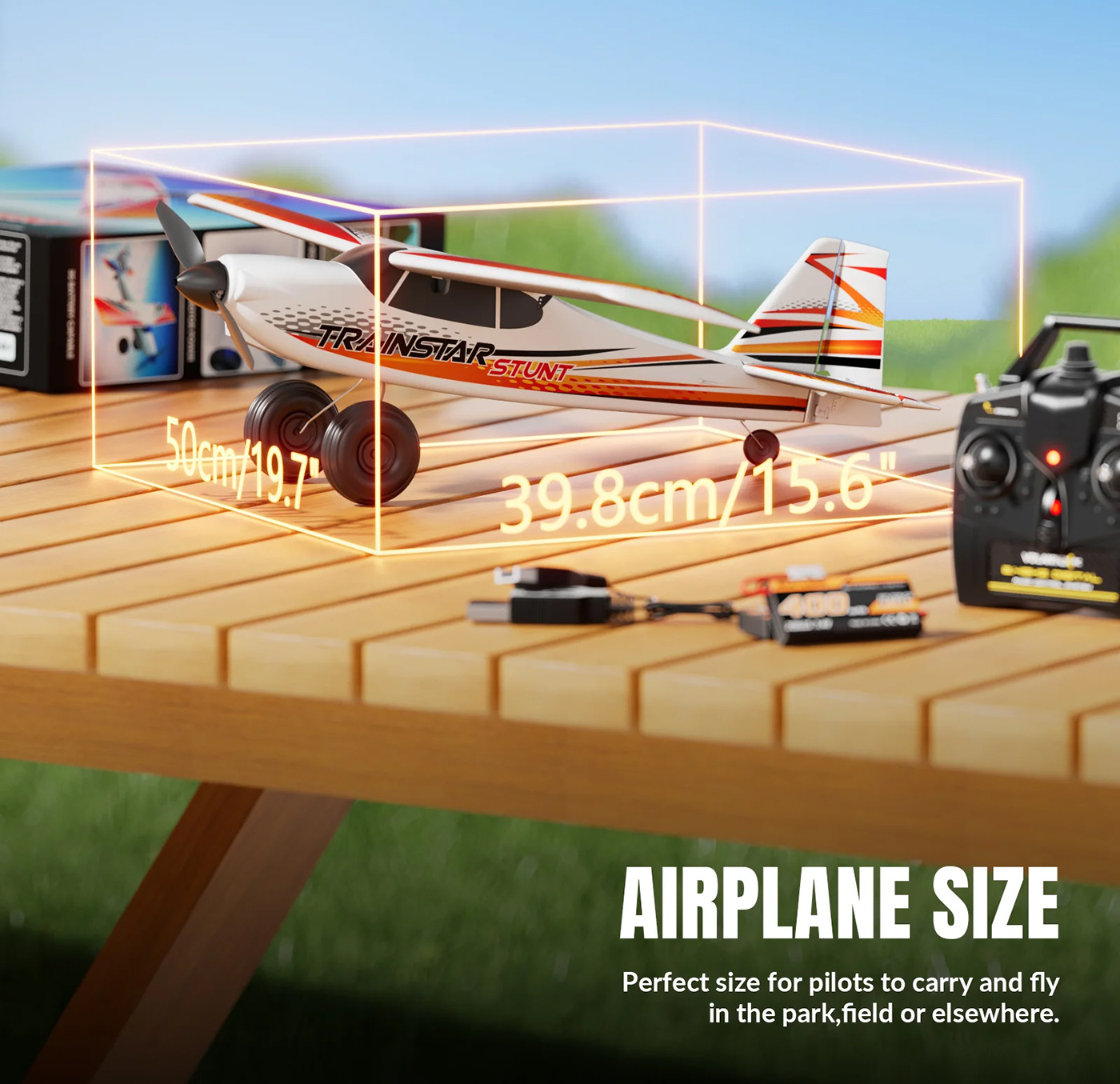 Volantex Trainstar Stunt Gyro Borstlös 500mm RTF Röd/Orange