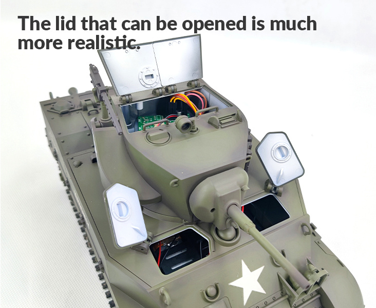 Racent M5A1 Stuart RC Stridsvagn 1/16 Grön