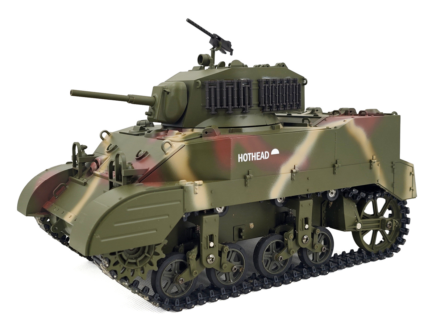 Racent M5A1 Stuart RC Stridsvagn 1/16 Röd
