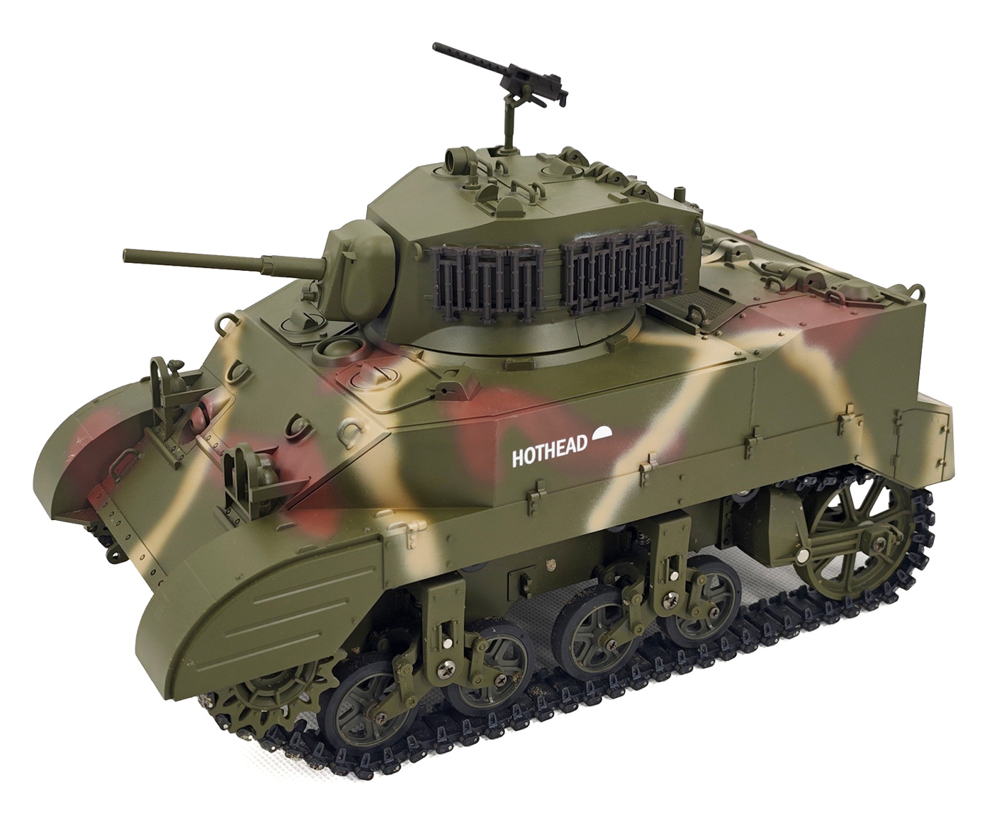 Racent M5A1 Stuart RC Stridsvagn 1/16 Röd