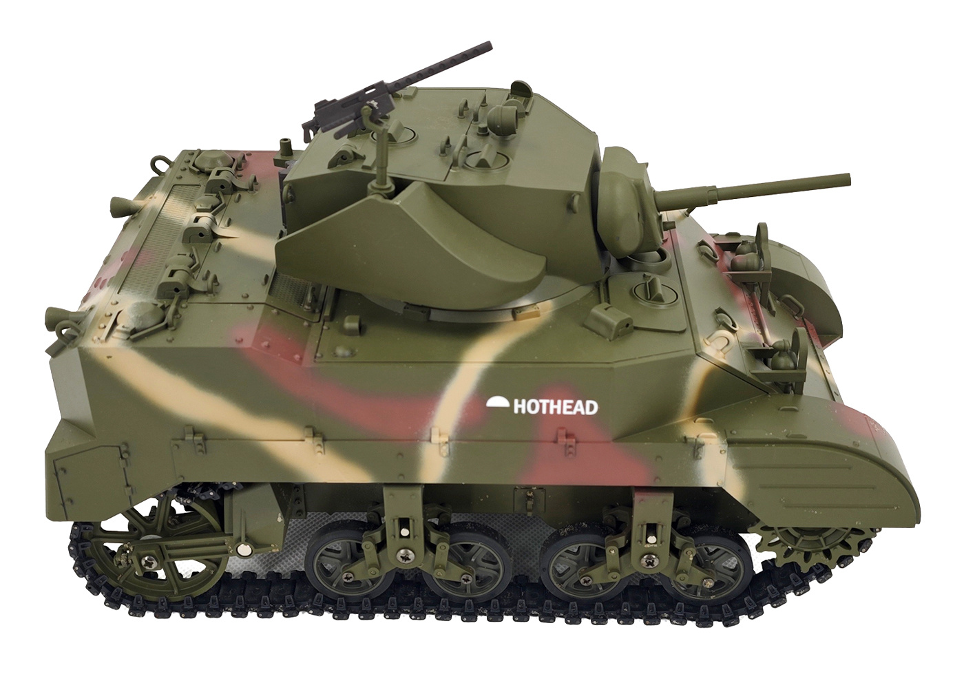 Racent M5A1 Stuart RC Stridsvagn 1/16 Röd