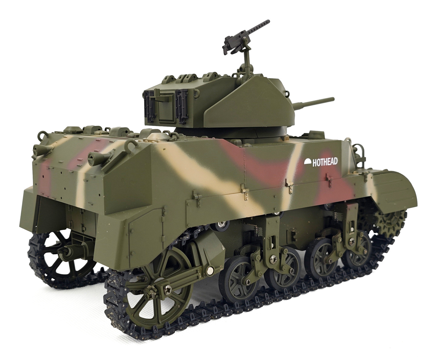 Racent M5A1 Stuart RC Stridsvagn 1/16 Röd