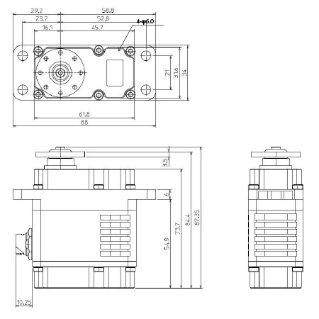 AJ9DA53 Industrial Servo High Power 110kg/cm 24V