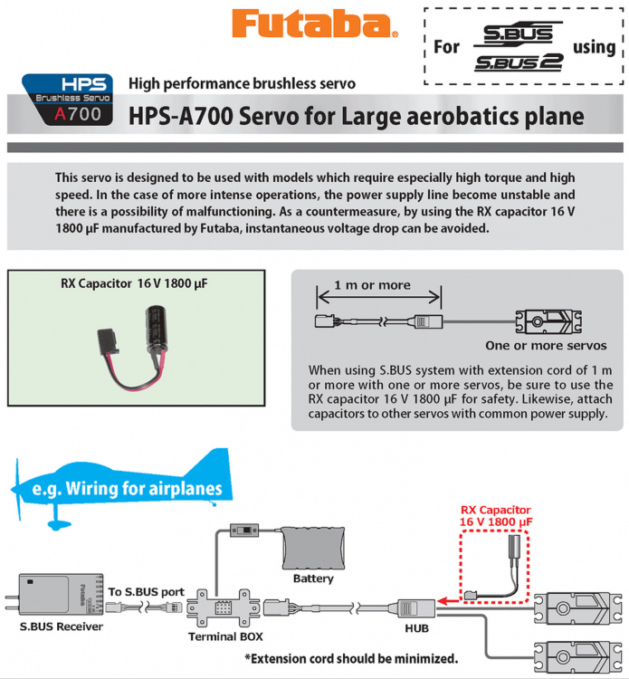 Futaba HPS-AA702 Flygservo 41kg 0.075s HV/S.BUS2