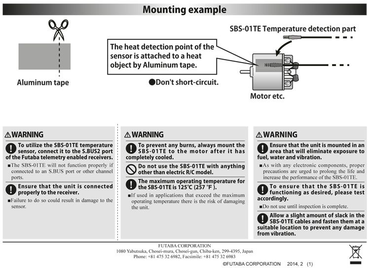 SBS-01TE Temperatur Telemetrisensor elmotor S.BUS2