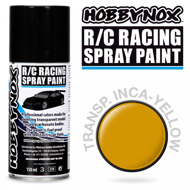 Hobbynox Transparent  Inca Gul R/C Racing Spray Färg 150 ml