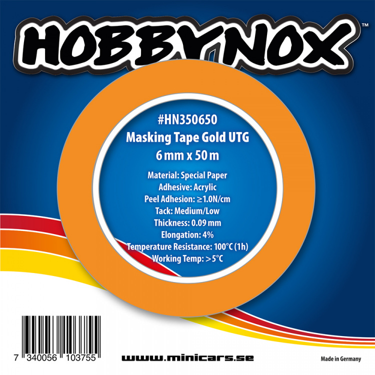 Hobbynox Maskeringstejp Guld UTG 6mmx50m