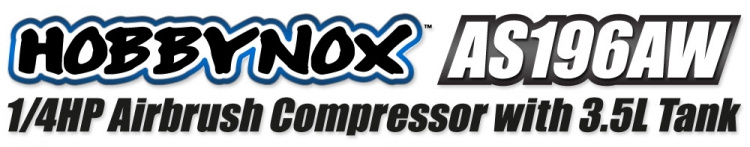 Hobbynox Airbrush Kompressor 1/4HP med 3.5L Tank (0-6BAR)
