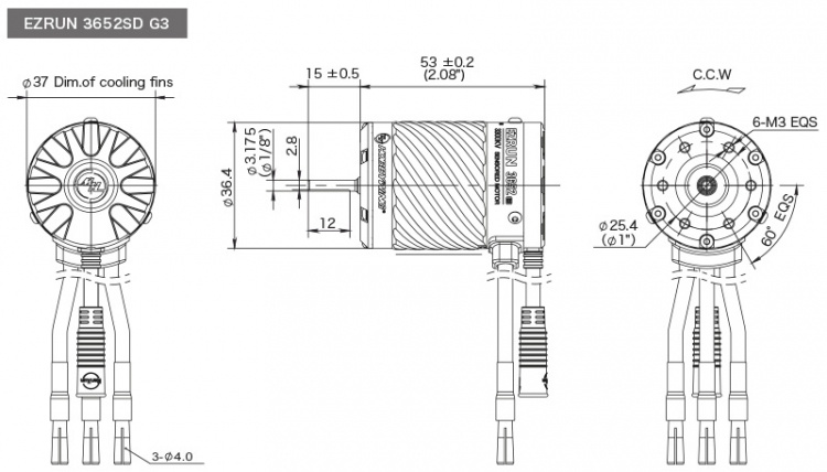 Hobbywing Elmotor EzRun 3652SD-3300kV G3 BL Sensor