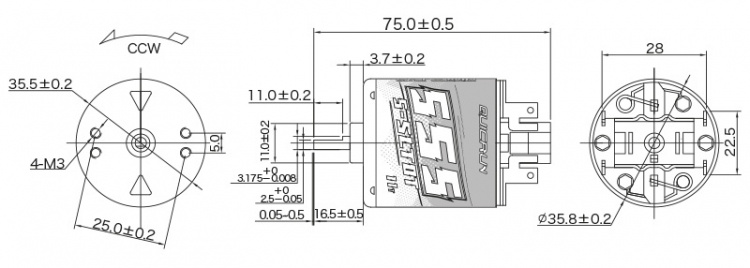 Hobbywing Motor QuicRun Borstad 555 11T