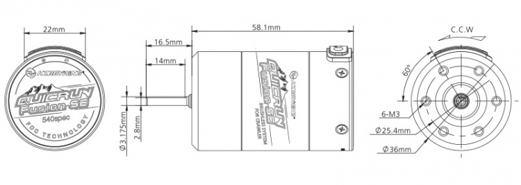 Hobbywing QuicRun Fusion SE 1200kV med Integrerad ESC 40A