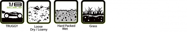 Louise Däck & Fälg T-PIRATE 1/8 Truggy Soft 0-Offset Vit (2)