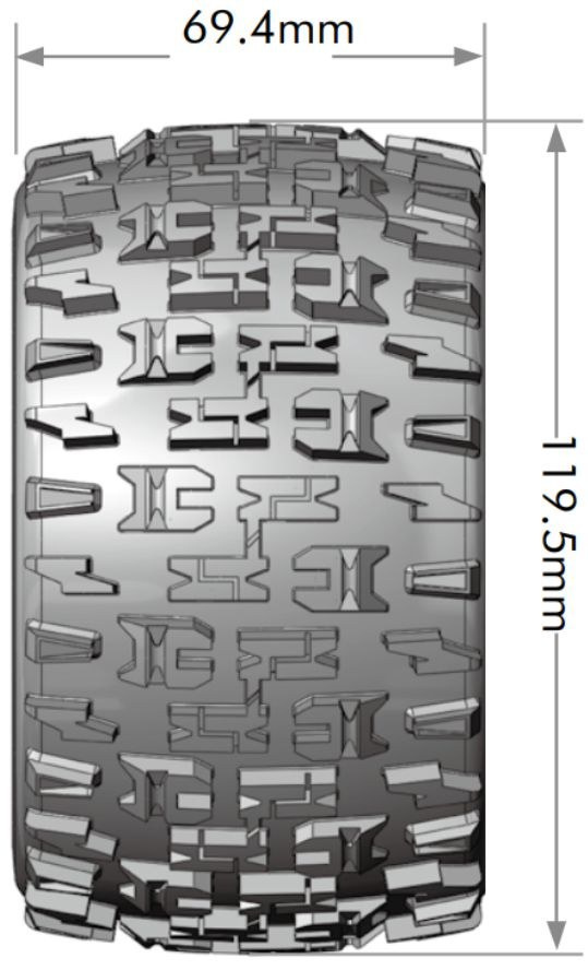 Louise Däck & Fälg MT-PIONEER 1/10 Soft (Lös 12, 14 & 17mm Hex) (2)