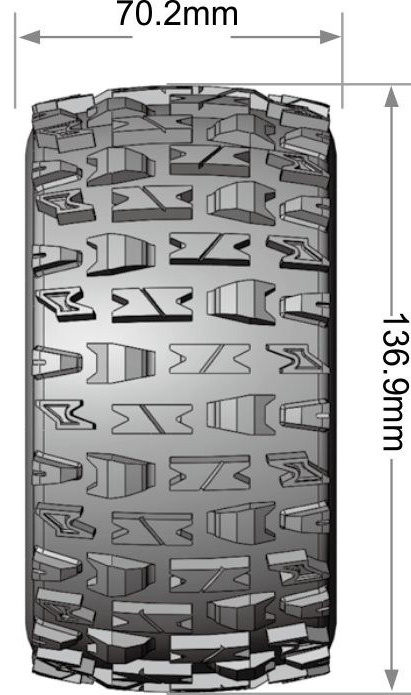 Louise Däck & Fälg MT-PIONEER 1/10 MAXX Soft MFT (Lös 12, 14 & 17mm Hex) (2)