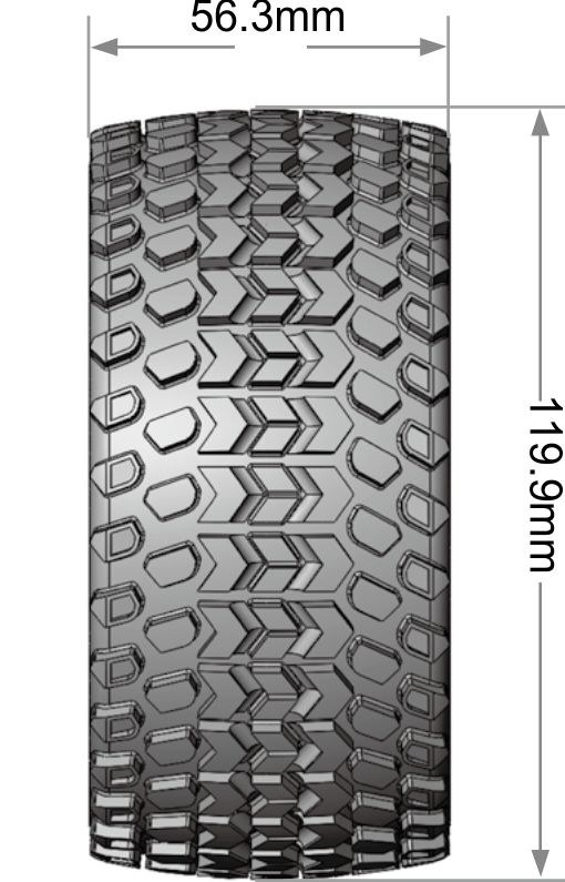 Louise Däck & Fälg ST-HUMMER 1/10 Soft MFT (Lös 12, 14 & 17mm Hex) (2)