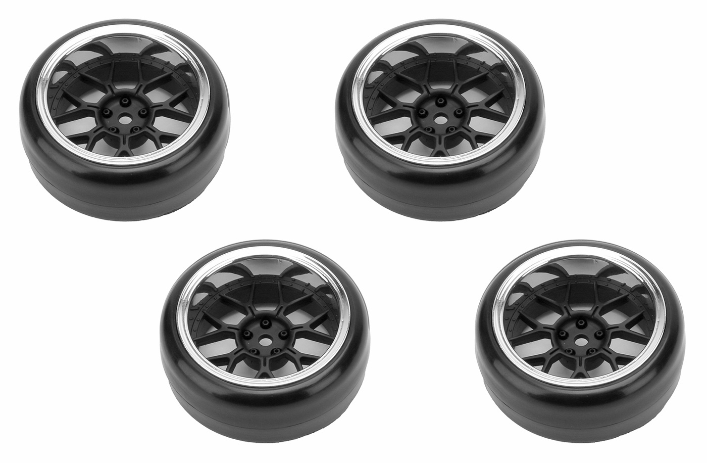 Louise Däck & Fälg Drift / 14-Eker Matt Svart (2,4,6,8mm Offset) 12mm Hex (4)