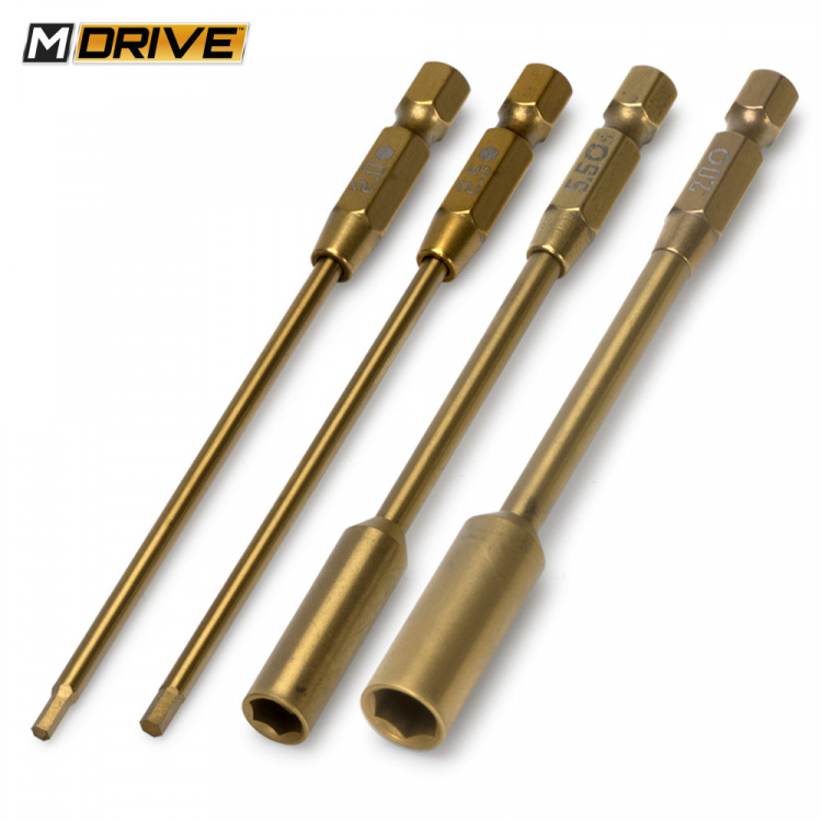 M-DRIVE Power Tool Bits Set Insex 2+2.5 & Mutter 5.5+7mm