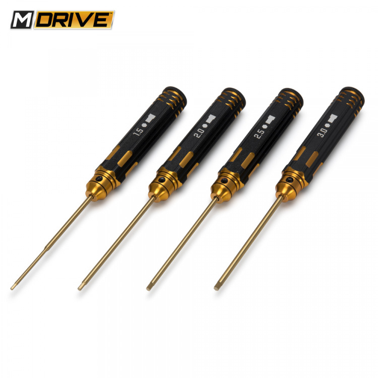 M-Drive PRO TiN Insexnyckel Rak Set - 1.5, 2, 2.5 & 3mm