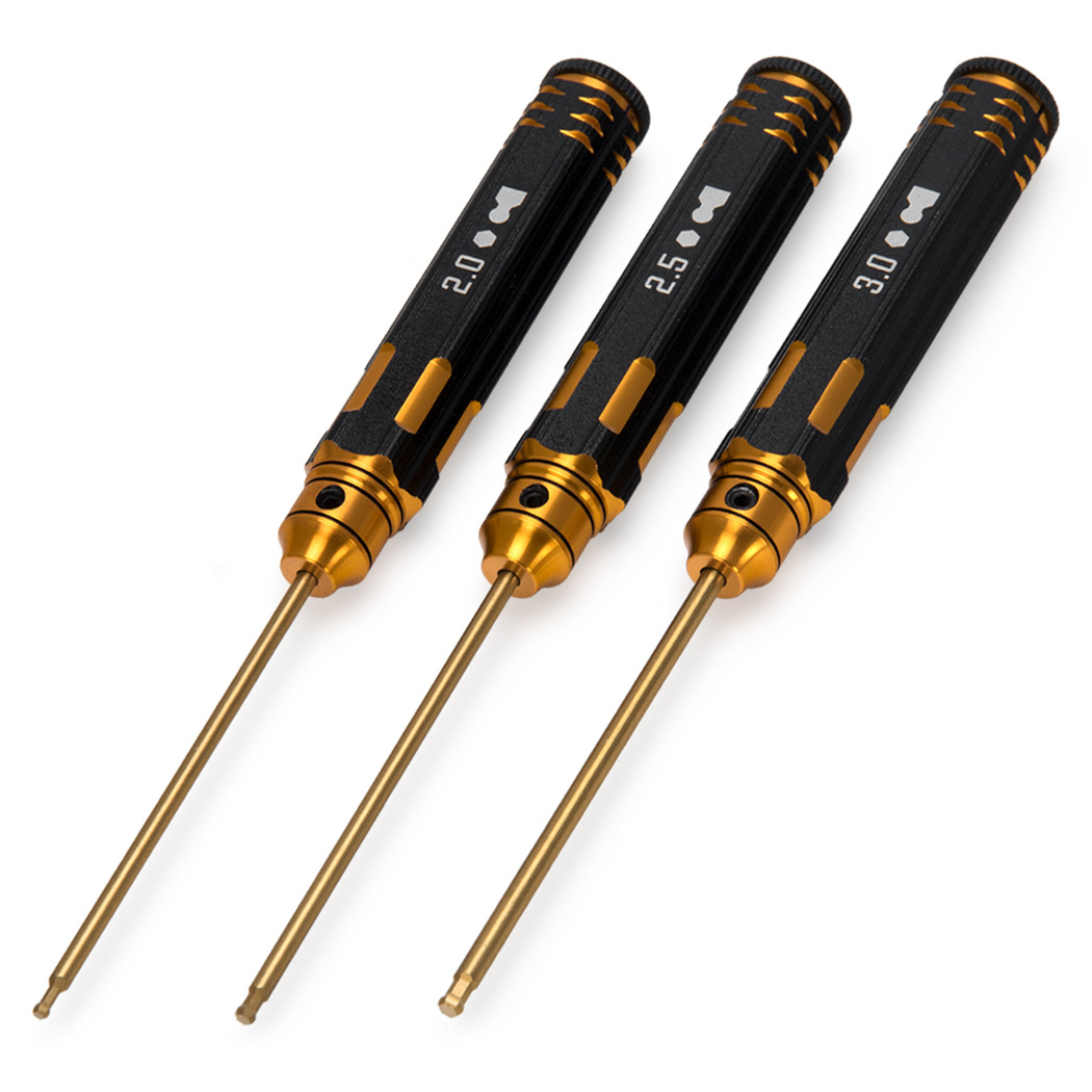 M-Drive PRO TiN Insexnyckel med Kula Set - 2, 2.5 & 3mm