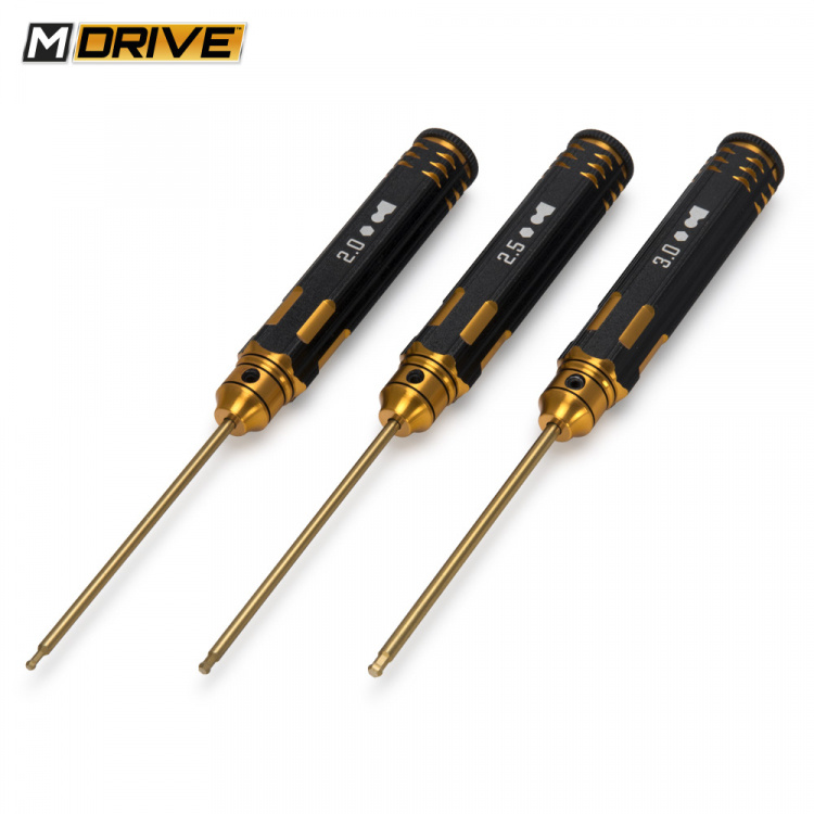M-Drive PRO TiN Insexnyckel med Kula Set - 2, 2.5 & 3mm