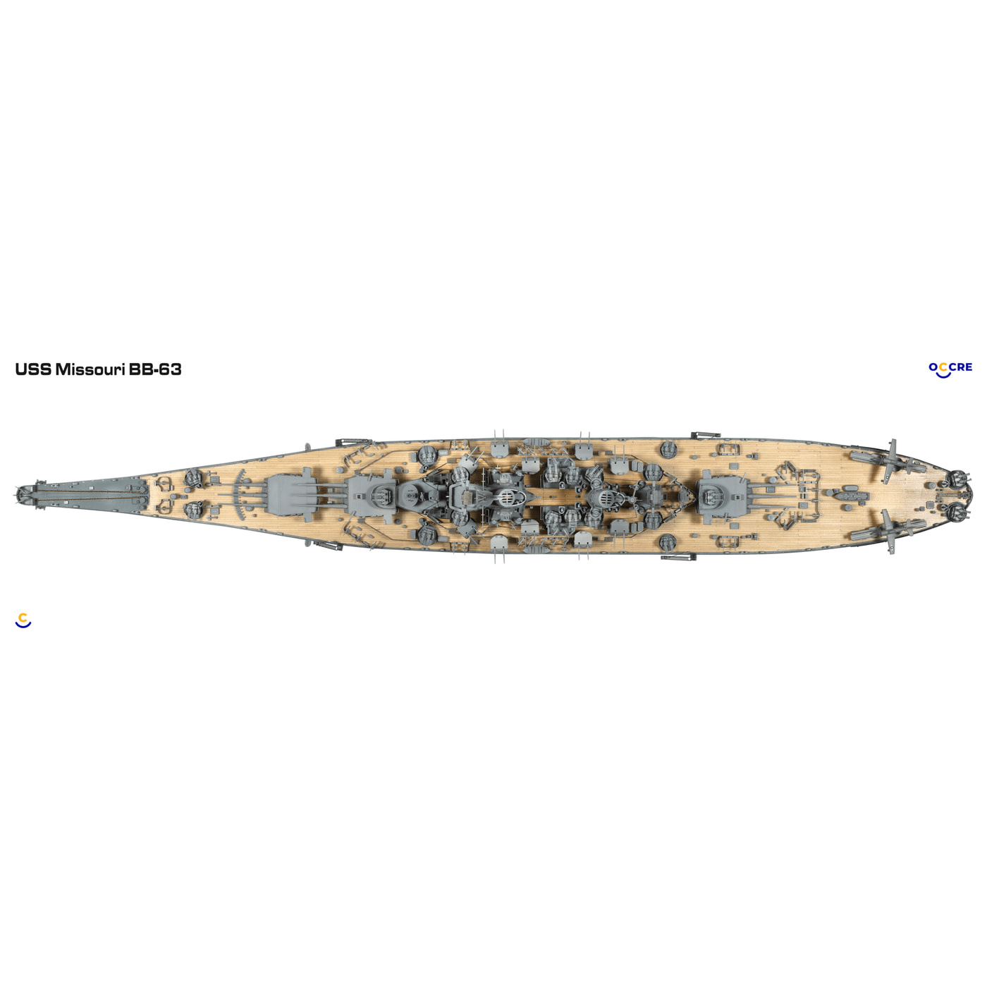 OcCre USS Missouri (BB-63) 1/200 Slagskepp 1355mm