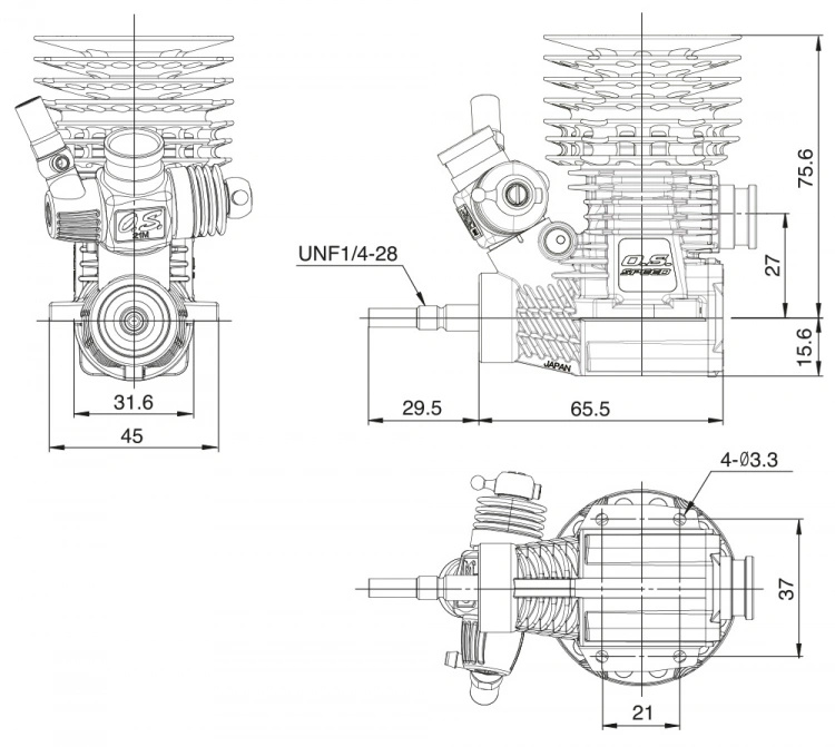 O.S.SPEED R2106 Banbilsmotor PBI