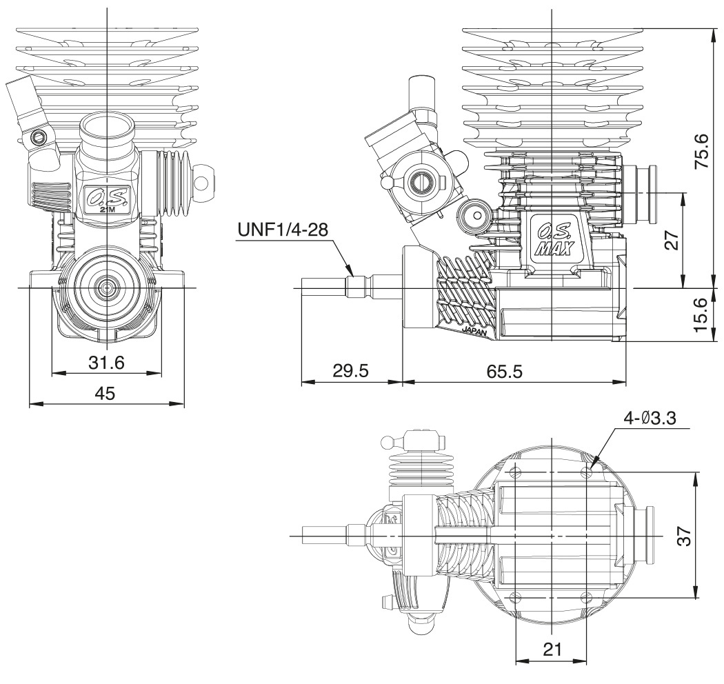 O.S.Engine MAX-R21 V.2 On-Road Racing Engine