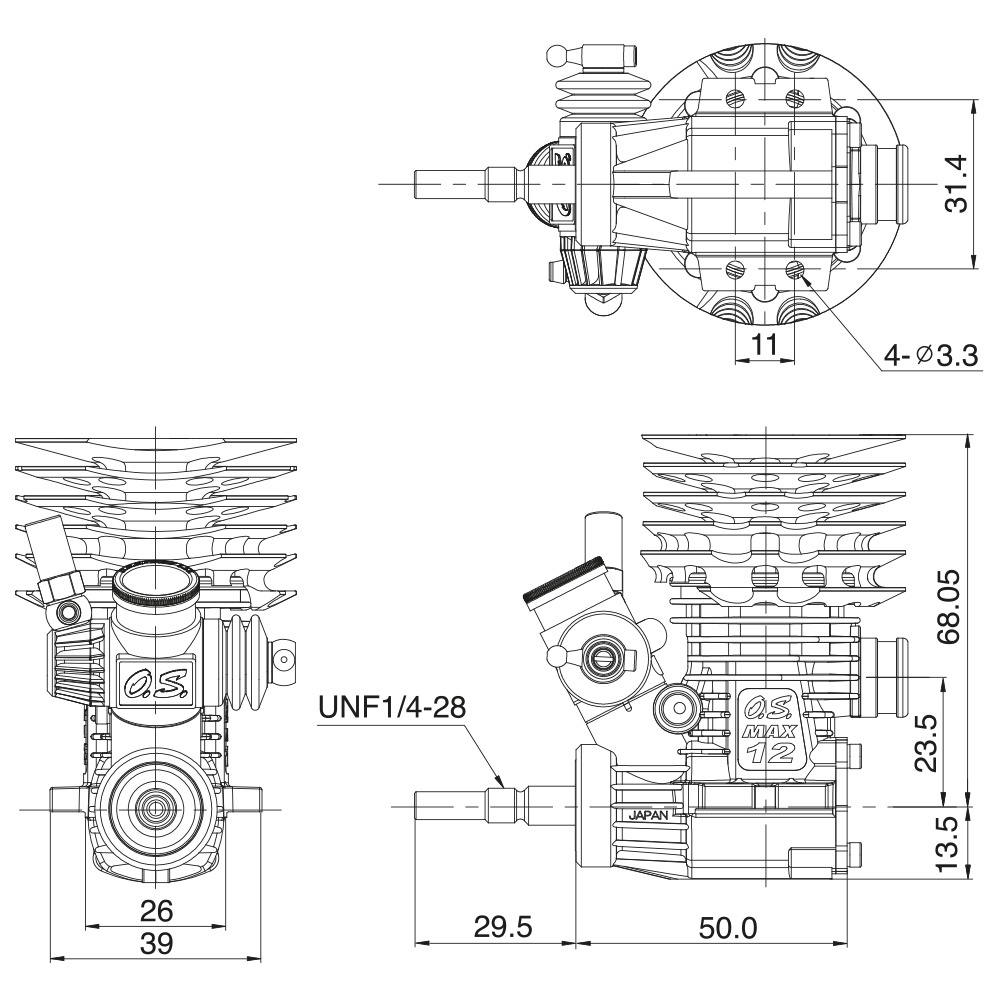 O.S.SPEED T1205 On-Road 2.1cc Racing Motor