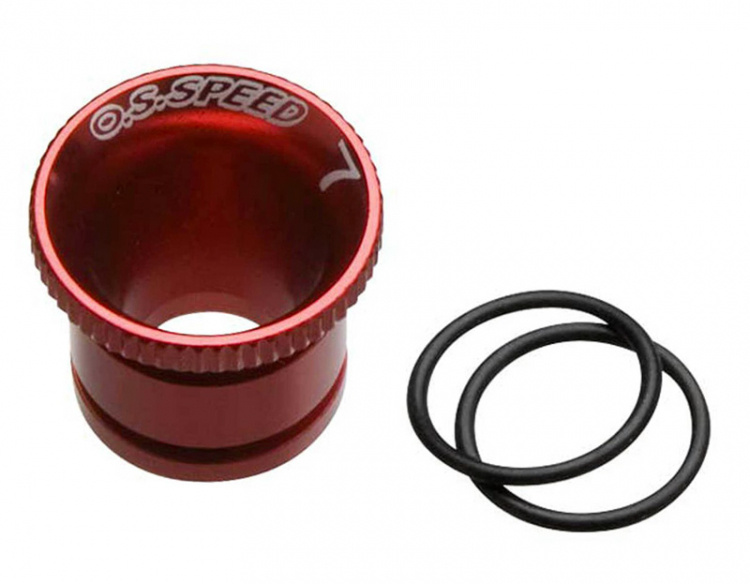 O.S. Förgasarinsats Alu 7mm (Röd)