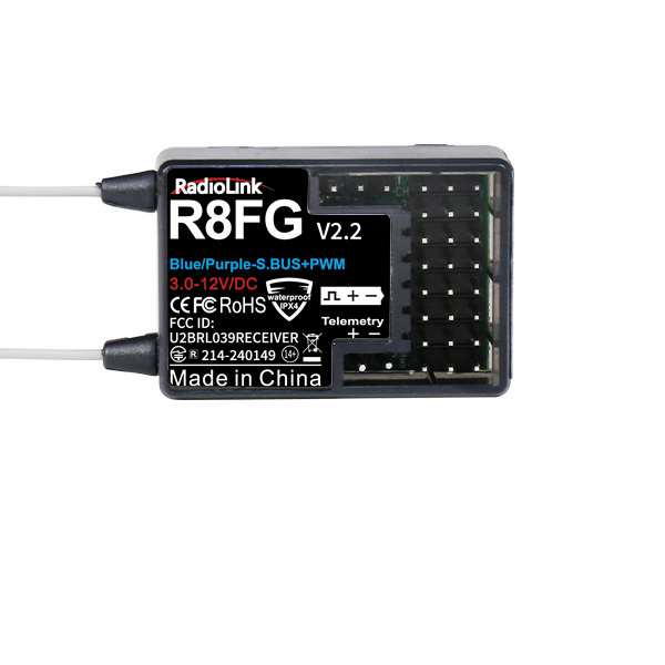 RadioLink RC8P RC Sändare med 2x R8FG mottagare – Pearl White