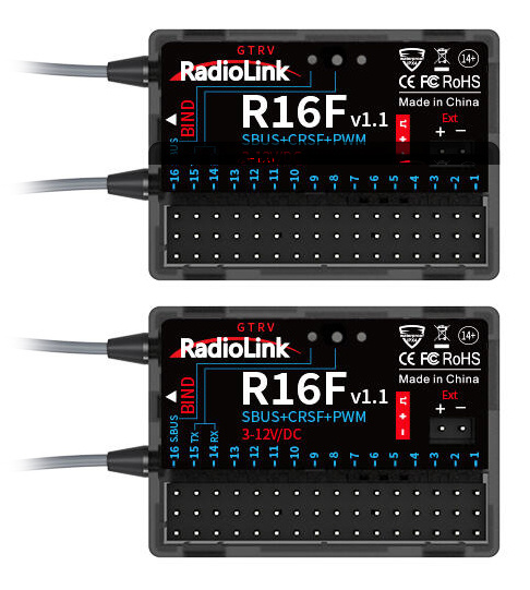 RadioLink T16D Radio Mode-2 med 2x R16F Mottagare