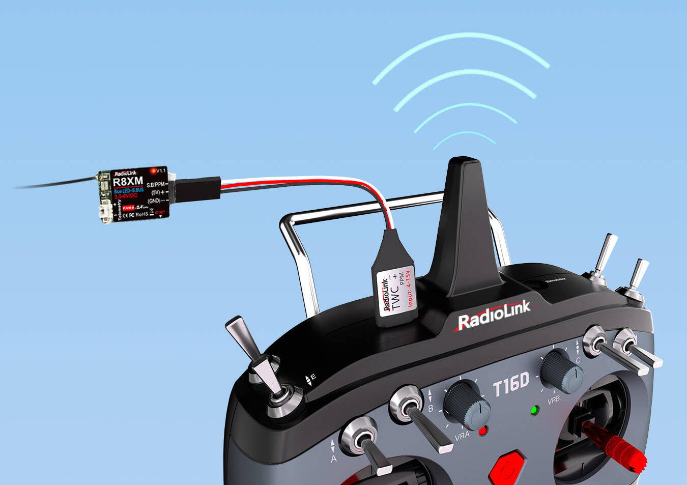 RadioLink TWC Trådlös Lärar-Elev Kabel USB-C (T12D/T16D)