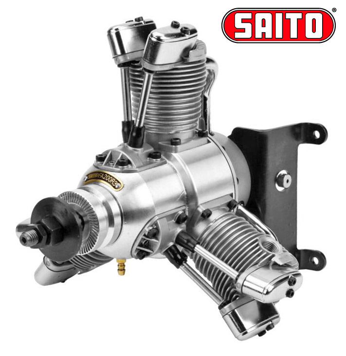 Saito FA-200R3 33cc 4-takts 3-cyl Stjärnmotor Metanol