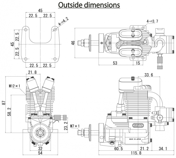 FG-11A 11cc 4-takts Bensinmotor
