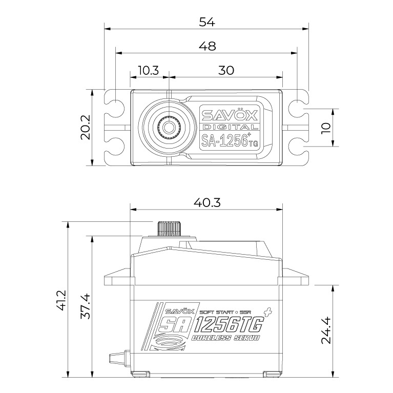 Savöx SA-1256TG Plus Servo 20Kg 0,15s Alu Coreless Titandrev