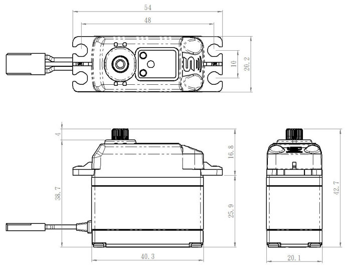 Savöx SB-2271SG Plus Servo 20Kg 0,065s HV Alu Brushless Ståldrev