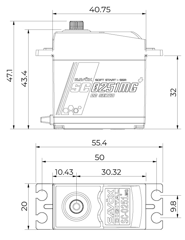 Savöx SC-0251MG-PLUS Servo 16kg 0.18s Metalldrev