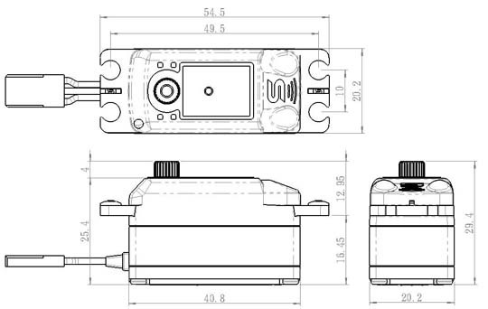 Savöx SC-1251MG Plus Servo 9Kg 0.09s Alu Coreless Metalldrev Lågt