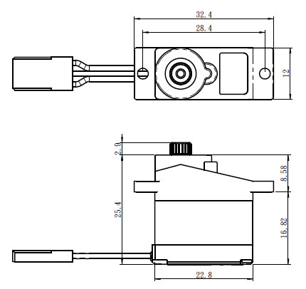 Savöx SH-0257MG-PLUS Mikroservo 2.2kg 0.09s Alu Metalldrev