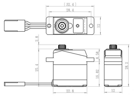 Savöx SH-0263MG-PLUS Mikroservo 2.2Kg 0.10s Alu Metalldrev