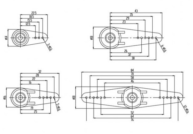 Servoarmar Set (8st) Plast Giant 25T