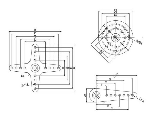Servoarmar Set (3st) Plast med Skruv för 1/5 15T