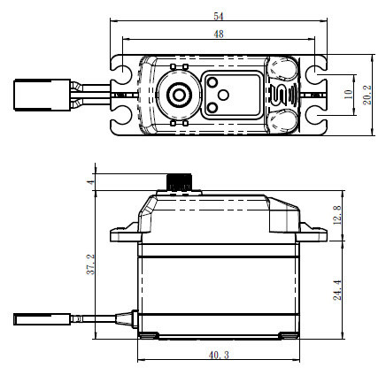 SV-1272SG Plus Servo 35Kg 0.10s HV Alu Coreless Ståldrev