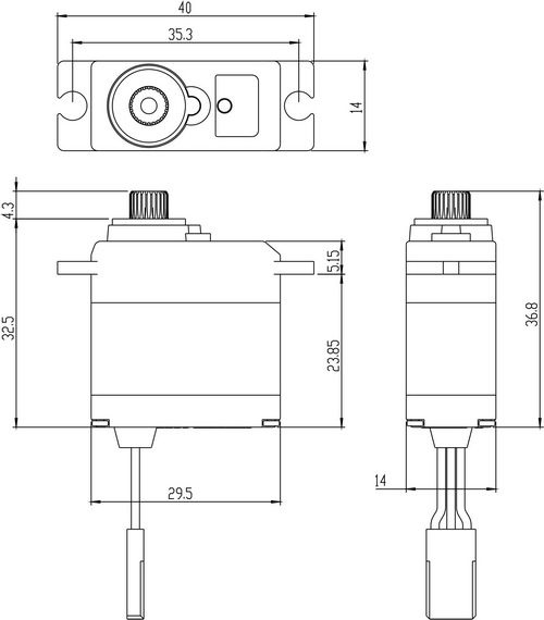 SW-0250MG Plus Servo 5Kg 0,11s Metalldrev WP Mini