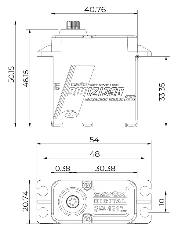 Savöx SW-1213SG Servo 38Kg 0.16s HV Alu BL Ståldrev WP