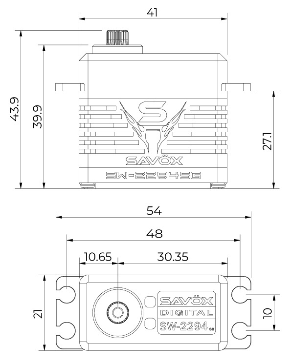 Savöx SW-2294SG Crawler Servo 75Kg 4S Alu BL Ståldrev WP