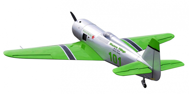 Seagull YAK-11 Reno Racer Perestroika 1776mm 35cc Gas Grön El-landställ ARF
